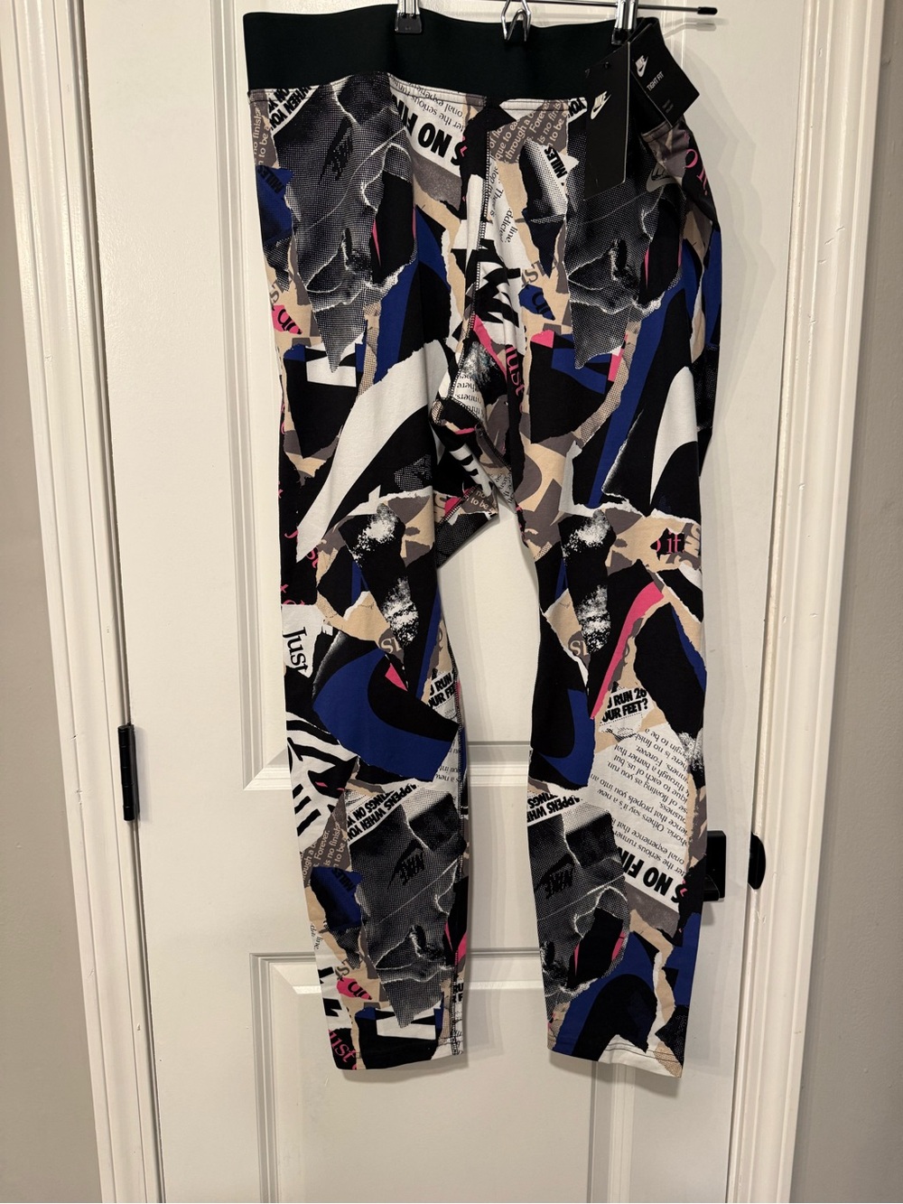 Nike Multicolor Abstract Print Leggings — Black, Blue, Pink, Cream